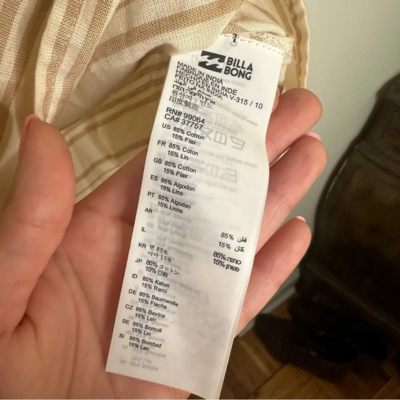 BILLABONG Women's Match Up Top Off the Shoulder Women’s Medium Flutter Boho - Picture 5 of 8